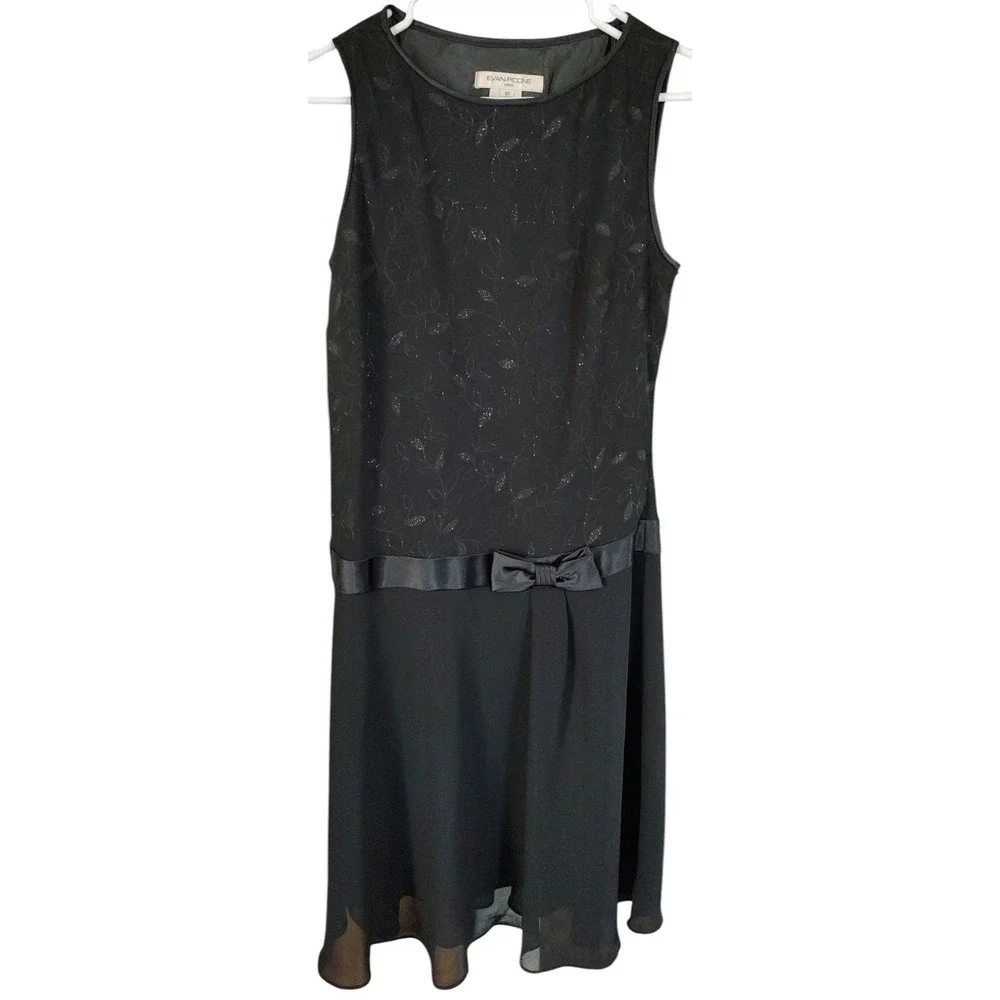 evan picone dress black NWT Evan Picone Black Label Dress Sz 10 Black Sleeveless Sheath Career NEW  $60